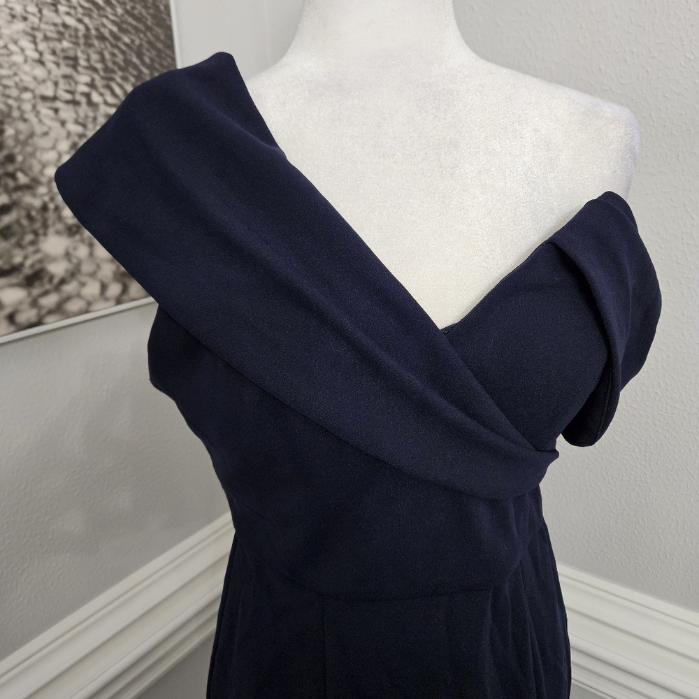 Bariano Australia navy blue dress size 6 off shoulder - Picture 4 of 9